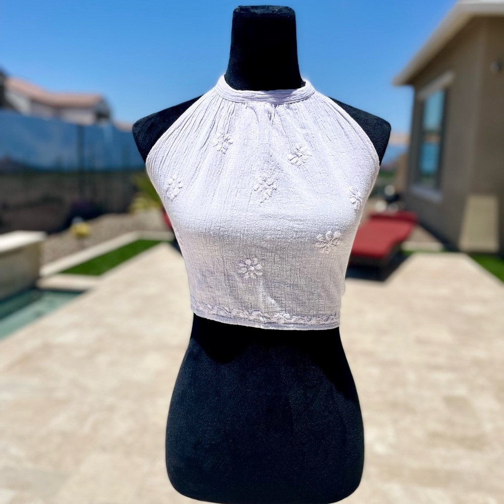 Lilac Hippie Crop Top Free Size